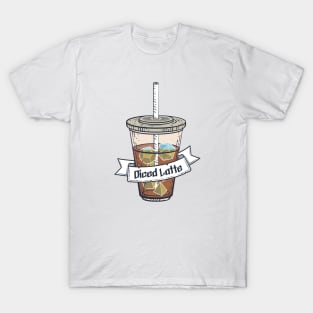 Dice Iced Latte Vintage Coffee Cup T-Shirt